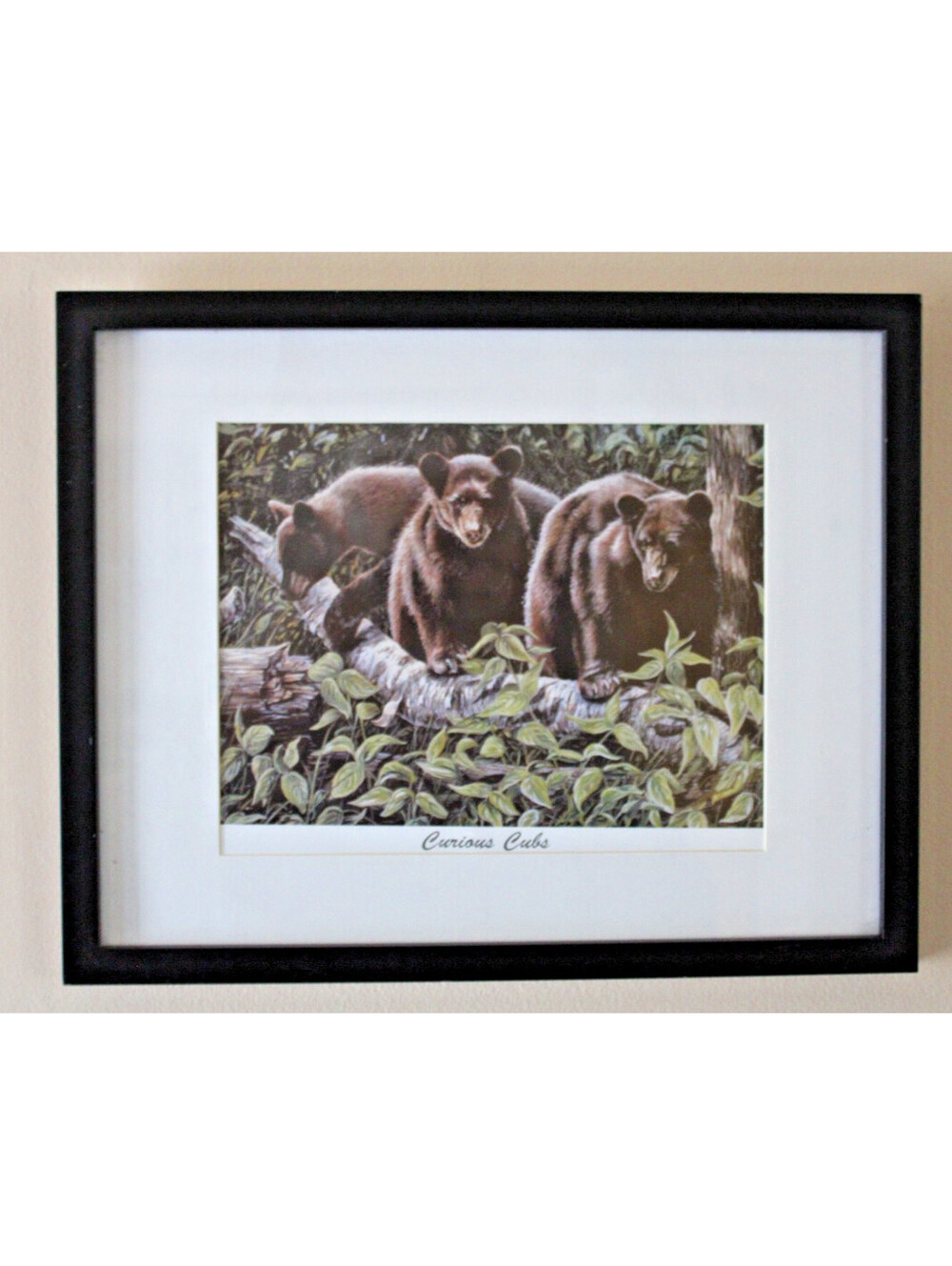 CA Artist Gail Adams Curious Cubs Bears Matted/Framed Original Art Print 15x12"